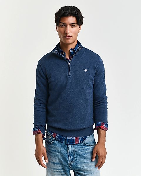 Gant Troyer "CLASSIC COTTON HALF ZIP", mit gerippten Details günstig online kaufen