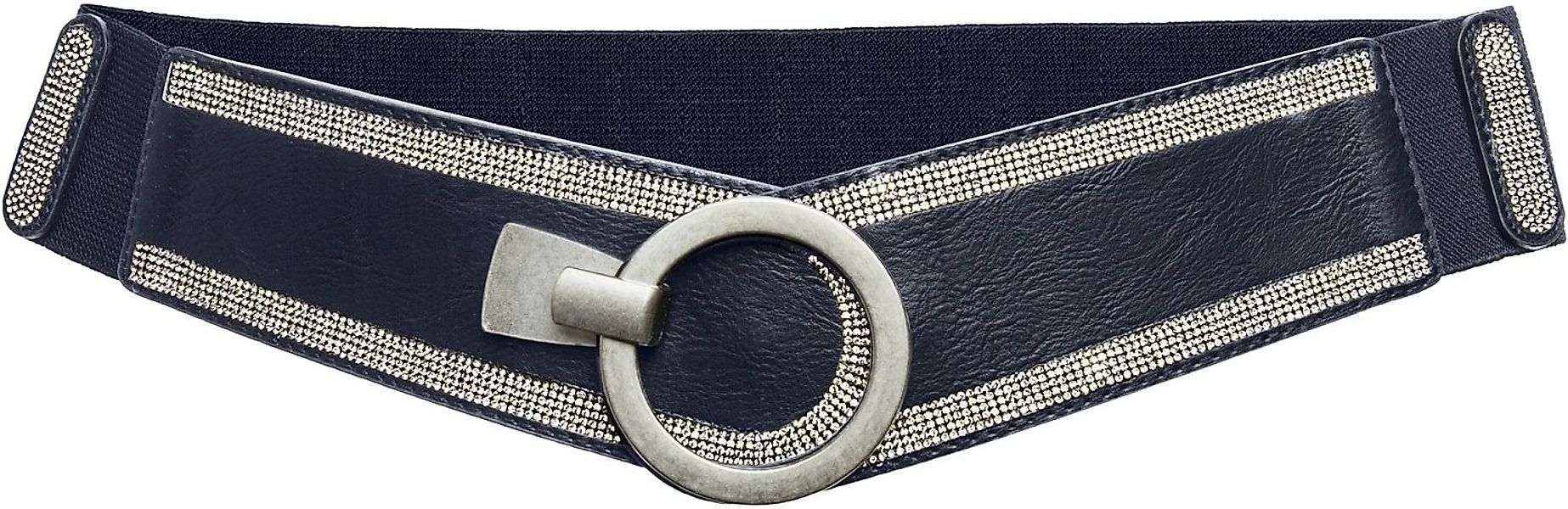 Caspar Taillengürtel GU315 Damen elastischer breiter Glitzer Strass Gürtel günstig online kaufen