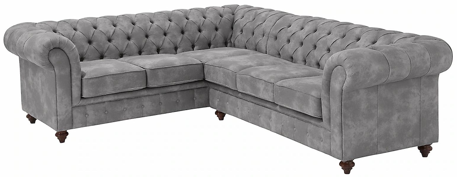 Home affaire Chesterfield-Sofa "Chesterfield Ecksofa, auch in Leder L-Form" günstig online kaufen