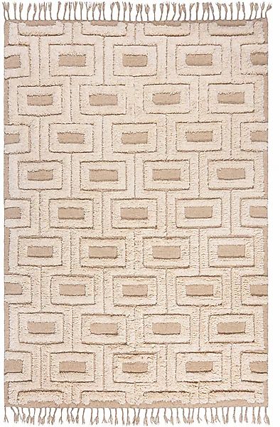FLAIR RUGS Wollteppich »Greek Key«, rechteckig, 5 mm Höhe, Shaggy Wolle günstig online kaufen