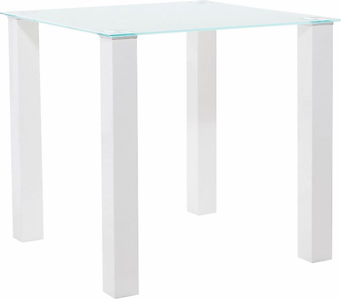 loft24 Esstisch Nonna, Tisch quadratisch, Glastisch, MDF Hochglanz, 80x80 c günstig online kaufen