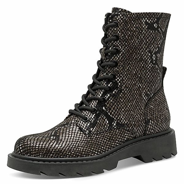 Tamaris Schnürstiefelette, Blockabsatz, Schnürboots mit trendiger Prägung günstig online kaufen