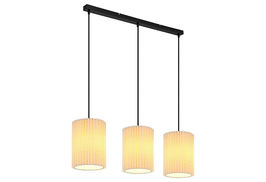 GLOBO LIGHTING Pendelleuchte PAGE, 3-flammig, Beige, Schwarz, Metall, ohne günstig online kaufen