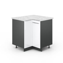 Vicco Eckunterschrank Fame-Line, Weiß Hochglanz/Anthrazit, 80.5 günstig online kaufen