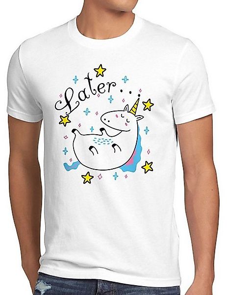 style3 T-Shirt Later Sleepy Unicorn Einhorn pferd fun funshirt do it später günstig online kaufen