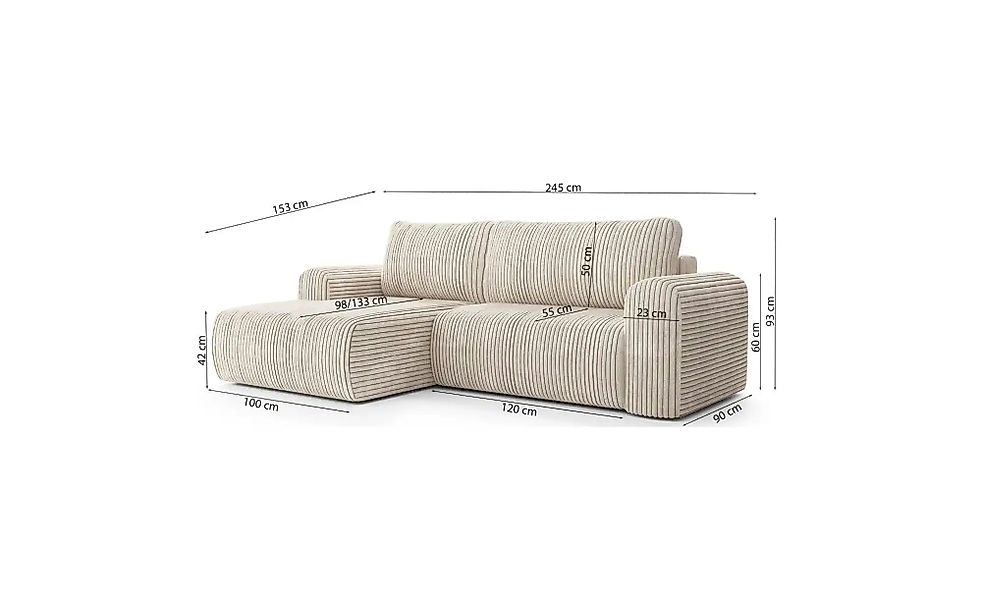 Selsey Ecksofa Lelu   ¦ grau ¦ Maße (cm): B: 243 H: 93 Polstermöbel > Sofas günstig online kaufen