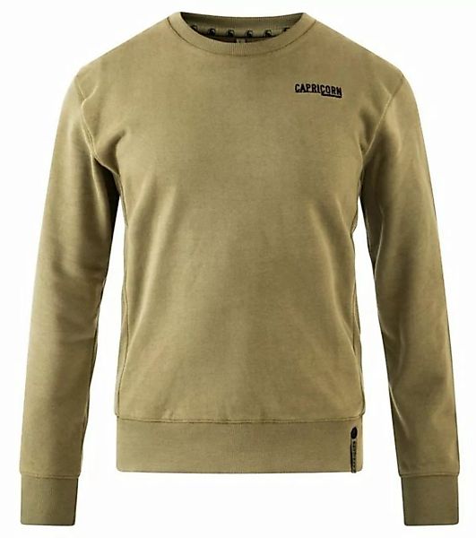 Capricorn Rockwear Sweatshirt Bodo olivgrün seitlich eingenähter Rippstoff, günstig online kaufen