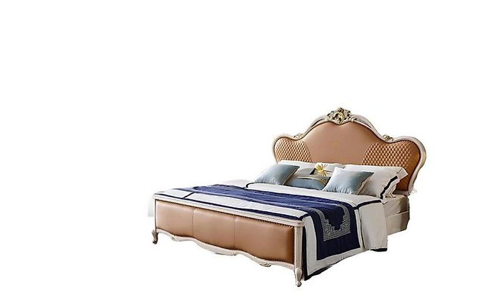 JVmoebel Bett Doppelbett Lederbett Betten Leder Echtholz Schlafzimmer Ehe B günstig online kaufen