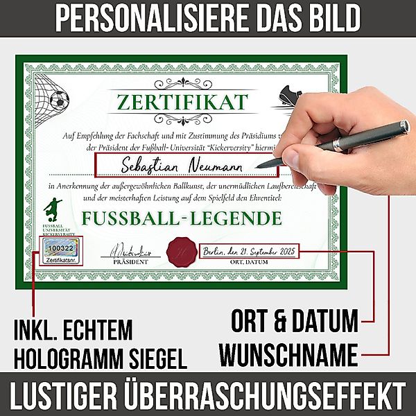 Tigerlino Poster Fußball Urkunde Lustig Geschenk günstig online kaufen