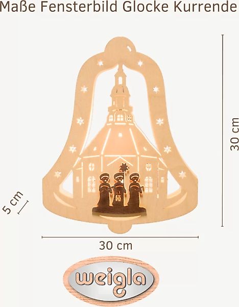 Weigla Dekofigur "beleuchtetes Fensterbild Glocke Kurrende, NATUR-BRAUN", E günstig online kaufen