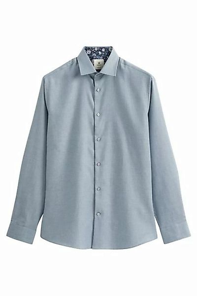 Next Langarmhemd Strukturiertes Slim Fit Hemd mit Besatz (1-tlg) günstig online kaufen