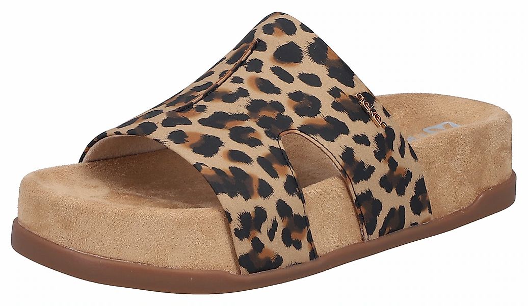 Rieker Pantolette Sommerschuh, Strandschuh, Urlaubsschuh in Leo-Optik günstig online kaufen