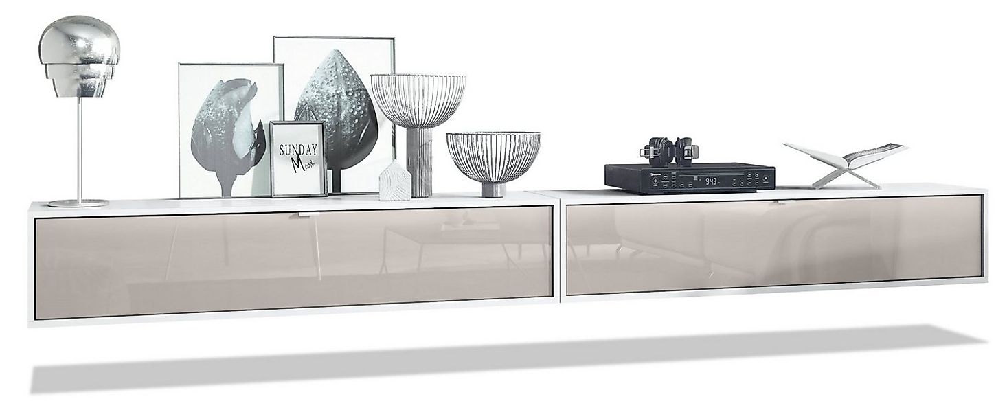 Vladon Lowboard Lana 1400 (2er-Set Tv-Kommode, mit Klappe dahinter 3 Fächer günstig online kaufen