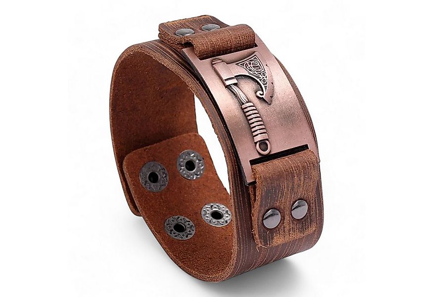 Eyecatcher Lederarmband Wickinger Axt Silber Bronze Gold Armband verstellba günstig online kaufen