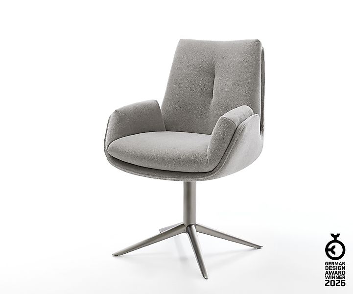 Drehstuhl Clea-Flex Strukturstoff Soft Grau Fußkreuz Graphit 360° drehbar W günstig online kaufen