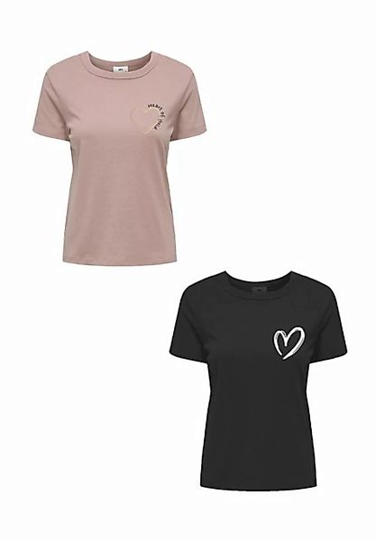 JACQUELINE de YONG T-Shirt T-Shirt 2er Set Kurzarmshirt aus Baumwolle (2-tl günstig online kaufen