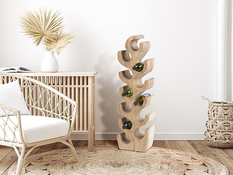 Weinflaschenregal für 12 Flaschen - 28 x 19 x 100 cm - Suarholz - Naturfarb günstig online kaufen