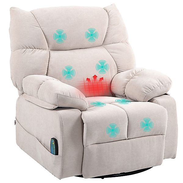 HOMCOM Massagesessel Fernsehsessel, TV-Sessel, 360° drehbar günstig online kaufen