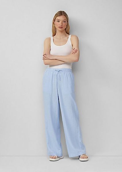 QS Stoffhose Leinenmixhose mit Gummizug und weitem Bein günstig online kaufen