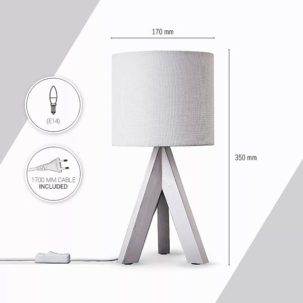 Paco Home Tischleuchte BAJO CANVAS UNI günstig online kaufen