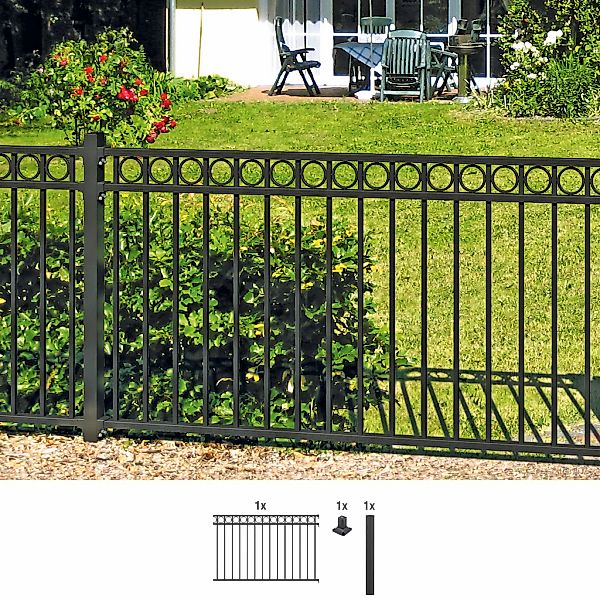 Alberts Metallzaun "Anbauset Circle" Höhe: 100 und 120 cm, Breite: 200 cm, günstig online kaufen