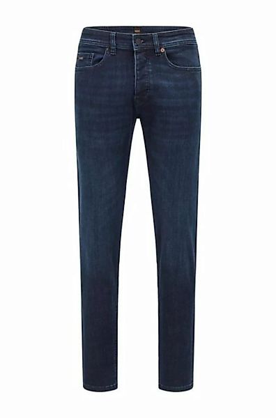 BOSS 5-Pocket-Jeans Tapered-Fit Jeans aus dunkelblauem Super-Stretch-Denim günstig online kaufen