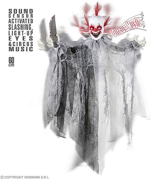 Widmann S.r.l. Dekoobjekt Animierter 'Killer Clown' Leuchtaugen und Zirkusm günstig online kaufen
