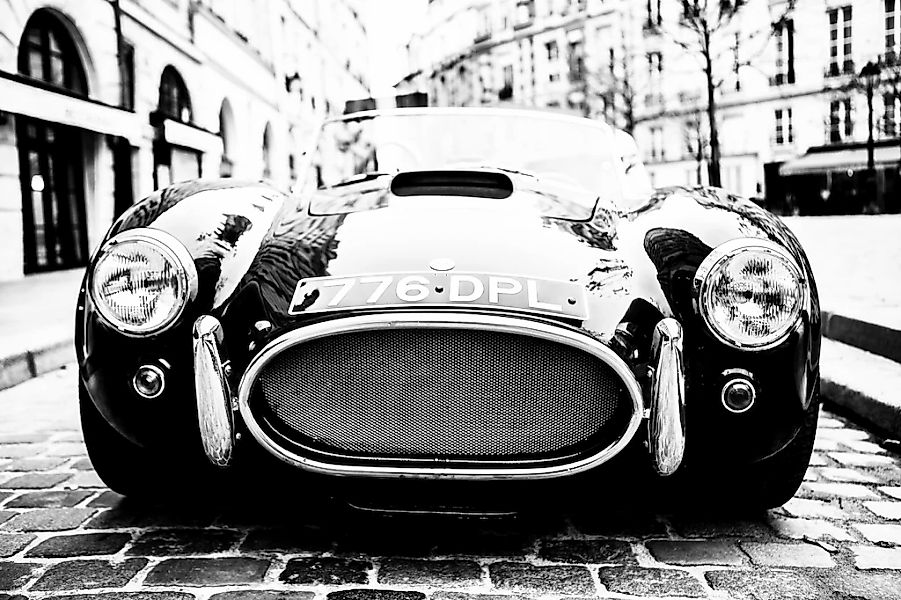 queence Leinwandbild "Oldtimer" Auto  Kunst  Modern  Schwarz-Weiß 1 Stk. tl günstig online kaufen