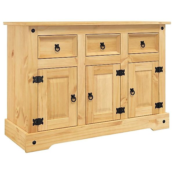 vidaXL Sideboard Corona Braun 112x44x78 cm Massivholz Mexikanische Kiefer 3 günstig online kaufen
