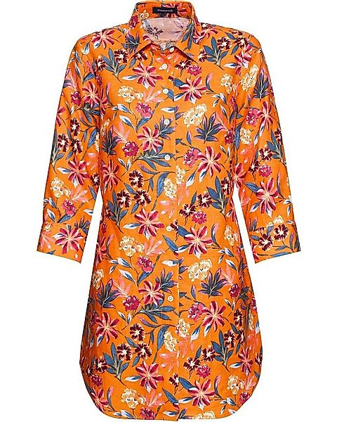 Highmoor Hemdbluse Lange Leinenbluse mit Blumenmuster günstig online kaufen
