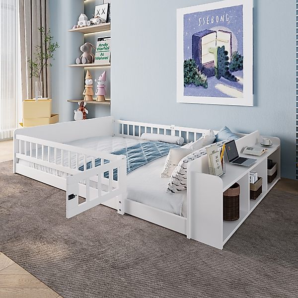 Ulife Kinderbett Holzbett, Bodenbett, Kiefernholz, Offenes günstig online kaufen