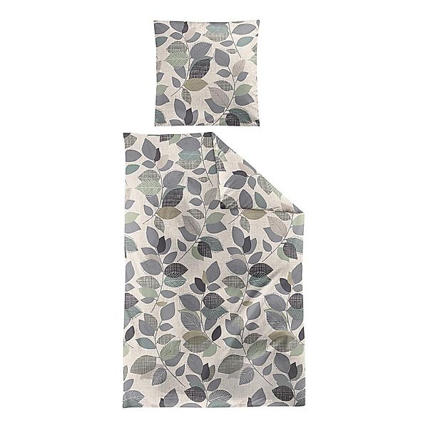 Irisette Bettwäsche BILU, 155x220 cm, Graugrün, günstig online kaufen