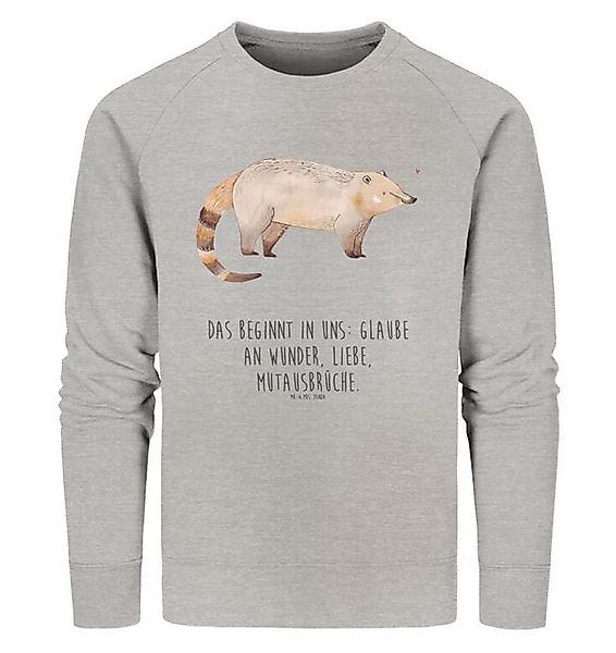 Mr. & Mrs. Panda Longpullover Nasenbär Größe M - Heather Grey - Geschenk, T günstig online kaufen