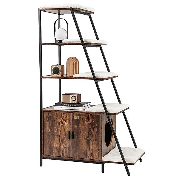 COSTWAY Tierhaus, Katzenschrank mit Leiterregal & günstig online kaufen