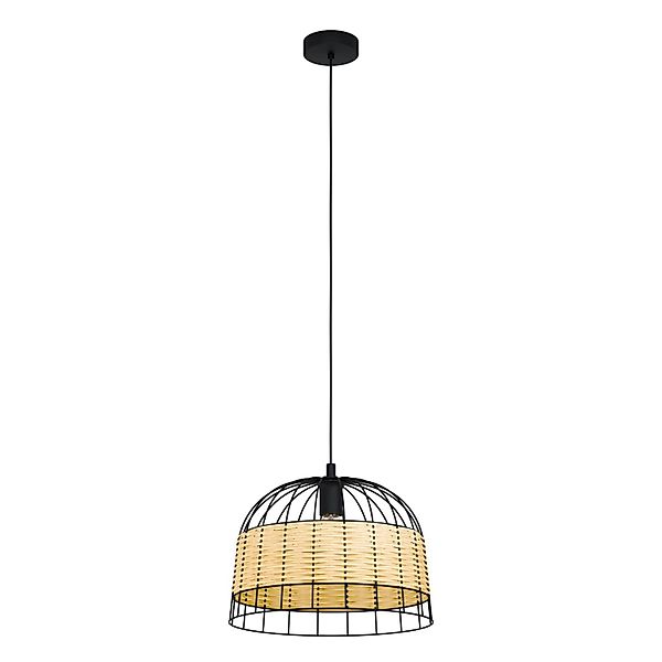 Eglo Pendelleuchte Anwick Schwarz Ø 37 cm x 110 cm 1-flammig günstig online kaufen