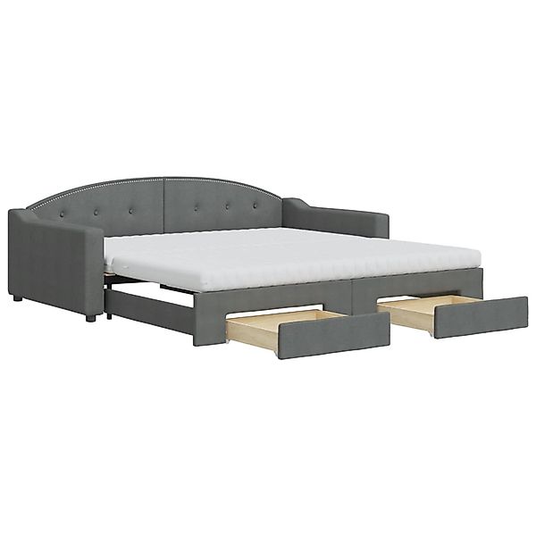 vidaXL Tagesbett Ausziehbar mit Schubladen Dunkelgrau 100x200 cm Stoff18974 günstig online kaufen