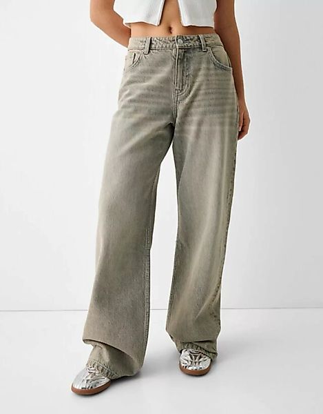Bershka Baggy-Jeans Damen 44 Grau günstig online kaufen