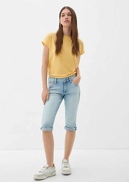 QS 3/4-Hose Capri-Jeans Catie / Slim Fit / Mid Rise / Slim Leg Label-Patch, günstig online kaufen