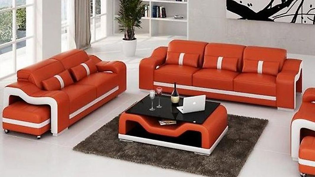 JVmoebel Sofa Design Sofagarnitur Couch Polster Sofas Leder Modern 3+2 Sitz günstig online kaufen