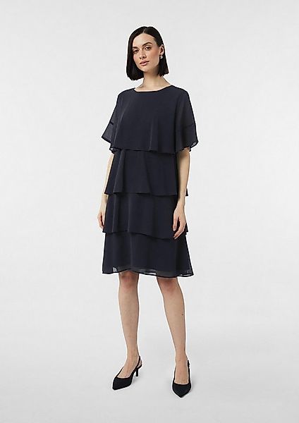 comma Minikleid Kleid Kurzes Volantkleid aus Crêpe-Chiffon günstig online kaufen