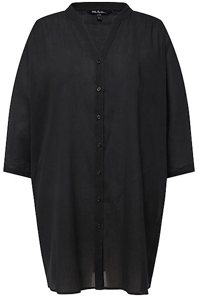 Ulla Popken Hemdblusenkleid Strandbluse Struktur Stehkragen günstig online kaufen