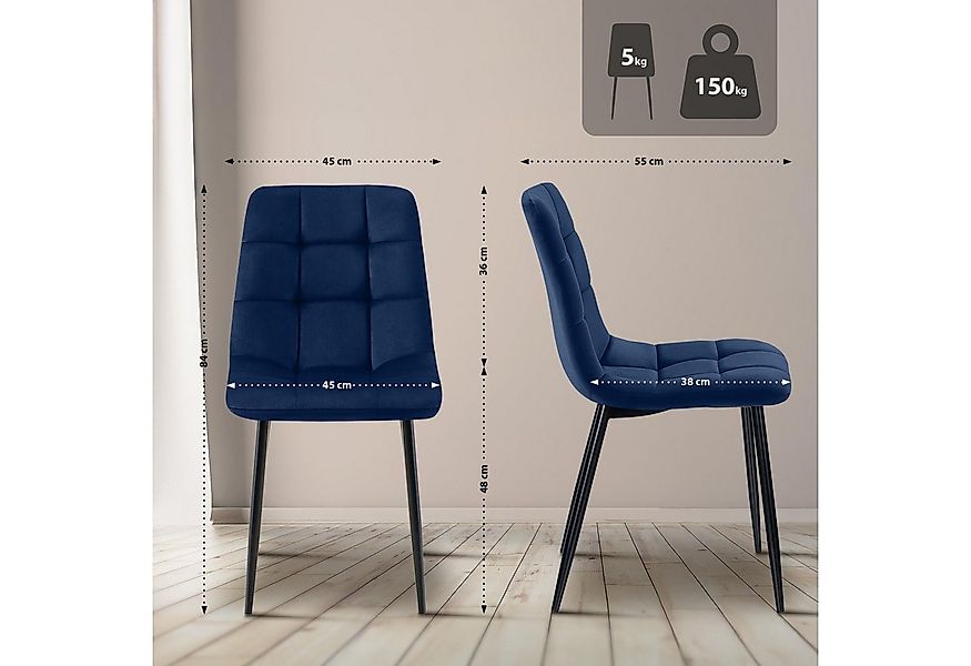 CLP Esszimmerstuhl Antibes (1er, 1 St), Polsterung mit Samt-Bezug, Metallge günstig online kaufen