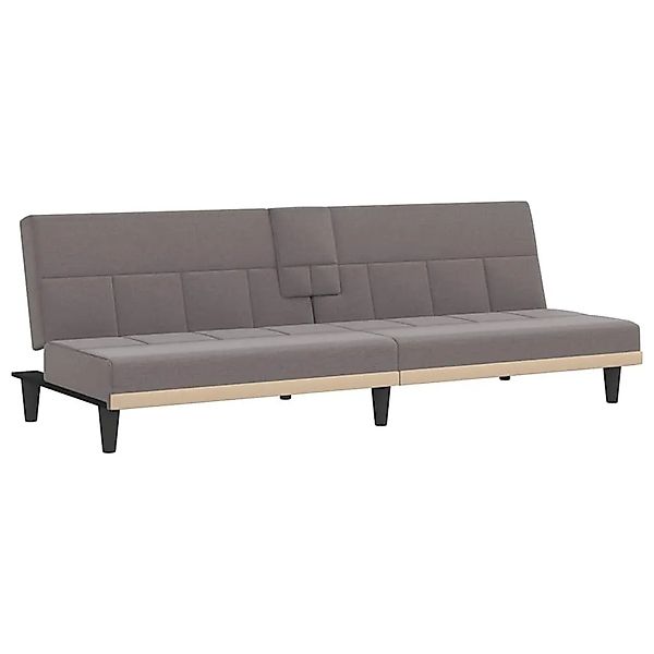 vidaXL Schlafsofa mit Getränkehaltern Taupe Stoff 351868 günstig online kaufen