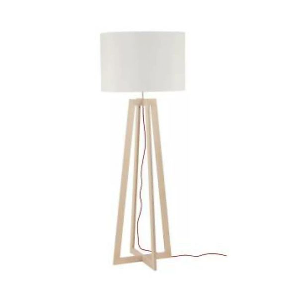 Stehlampe Stoff Holz 167cm Skandinavisch E27 günstig online kaufen