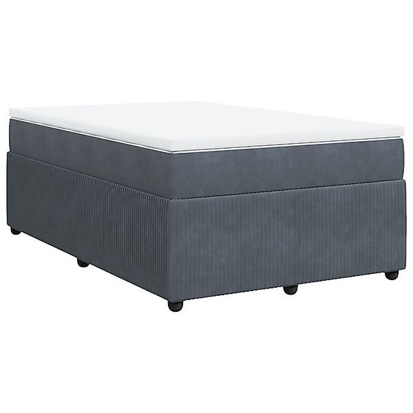 vidaXL Boxspringbett Boxspringbett mit Matratze Dunkelgrau 120x200 cm Samt günstig online kaufen