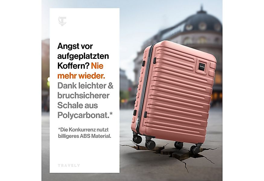 Travely Koffer Polycarbonat Koffer L 67cm - Reisekoffer, Hartschalenkoffer, günstig online kaufen