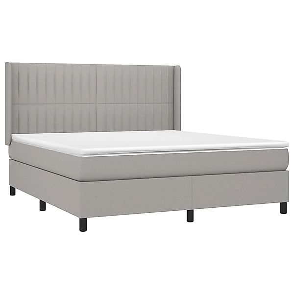 vidaXL Boxspringbett mit Matratze & LED Hellgrau 180x200 cm Stoff 3138493 günstig online kaufen