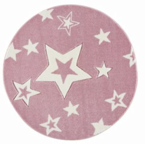 Kids Love Rugs Kinderteppich Starlight rund rosa/weiß Gr. 133 günstig online kaufen