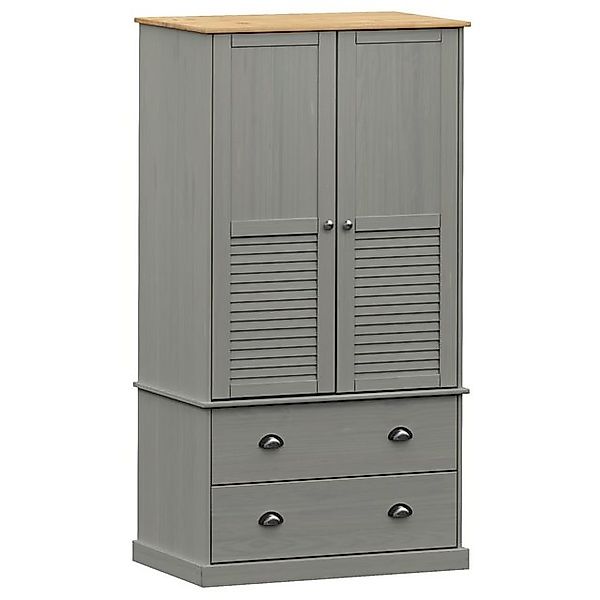 vidaXL Kleiderschrank Kleiderschrank VIGO Grau 90x55x170 cm Massivholz Kief günstig online kaufen