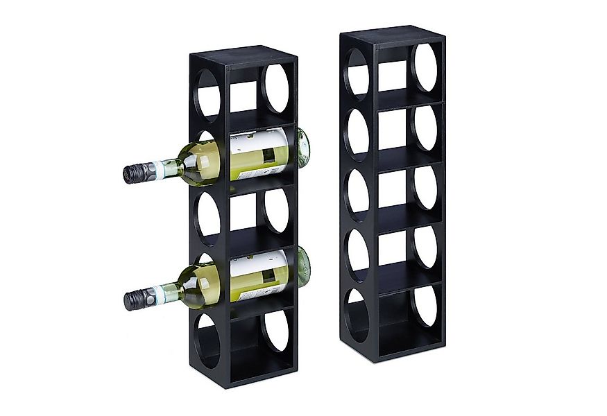 relaxdays Weinregal Schwarzes Weinregal im 2er Set günstig online kaufen